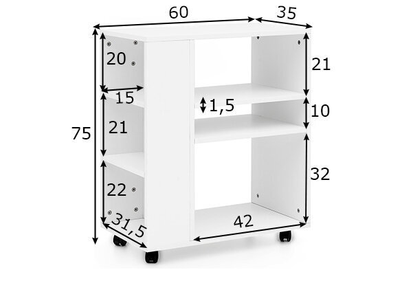 Kapp Wohnling WL5.694, valge hind ja info | Elutoa väikesed kapid | kaup24.ee