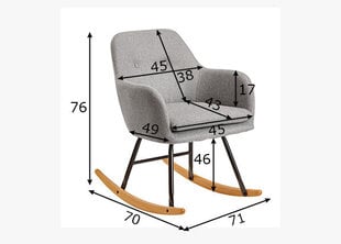 Кресло-качалка Malmo, светло-серый цена и информация | Кресла в гостиную | kaup24.ee