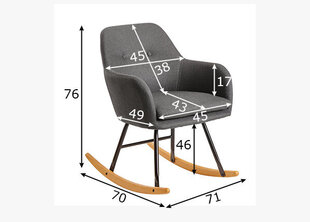 Кресло-качалка Malmo, темно-серый цена и информация | Кресла | kaup24.ee