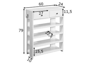 Полка для обуви Wohnling, белая цена и информация | Полки для обуви, банкетки | kaup24.ee