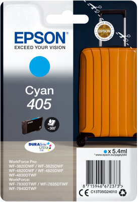 Tindikassett Epson Cyan 405 DuraBrite Ultra Ink, 1 tk, kokkusobiv Standard Yield Tsüaan цена и информация | Tindiprinteri kassetid | kaup24.ee