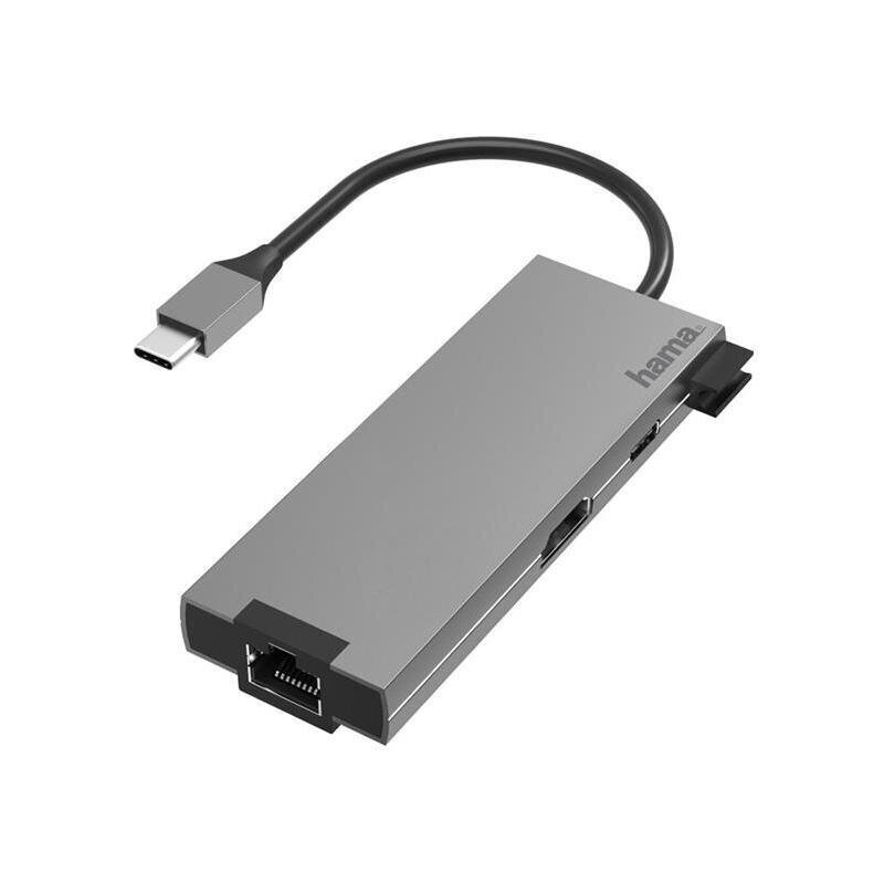Adapter Hama USB-C pistik - 2xUSB-A/USB-C/HDMI/LAN, 00200109 hind ja info | USB jagajad, adapterid | kaup24.ee