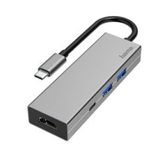 USB-адаптер Hama USB-C multiport adapter (4 порта) цена и информация | Адаптеры и USB-hub | kaup24.ee