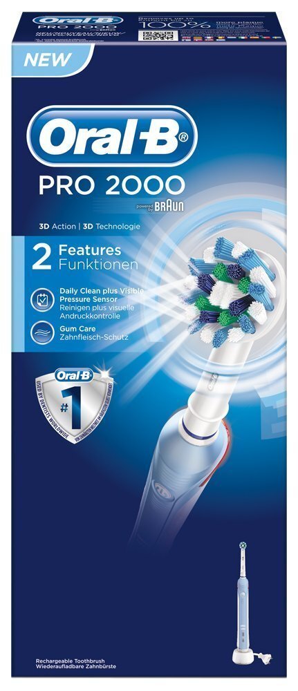 Hambahari Braun Oral-B PRO 2000 White hind ja info | Elektrilised hambaharjad | kaup24.ee