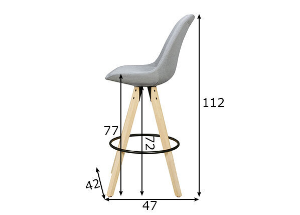Baaritoolide komplekt Lima, 2tk, hall цена и информация | Söögitoolid, baaritoolid | kaup24.ee
