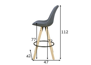 Baaritoolide komplekt Lima, 2tk, antratsiit цена и информация | Стулья для кухни и столовой | kaup24.ee