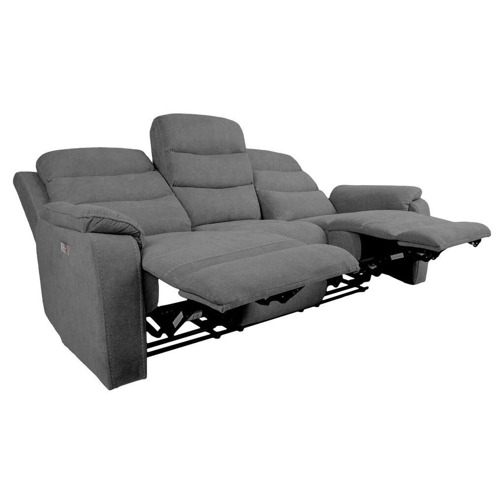 Diivan Mimi 3-kohaline 208x93xH102cm, elektriline recliner, hall hind ja info | Diivanid ja diivanvoodid | kaup24.ee