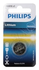 Patarei Philips Lithium CR2016 цена и информация | Батарейки | kaup24.ee