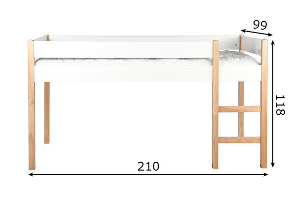 Lastevoodi, valge цена и информация | Lastevoodid | kaup24.ee
