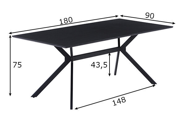 Söögilaud 90x180, hall hind ja info | Köögi- ja söögilauad | kaup24.ee