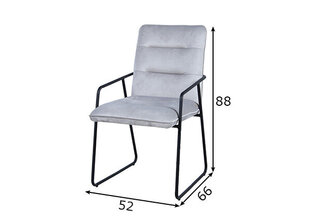 Набор из 2 обеденных стульев Wohnling, серый цена и информация | Стулья для кухни и столовой | kaup24.ee
