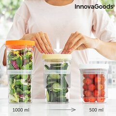 Герметичные и регулируемые кухонные контейнеры InnovaGoods Kitchen Foodies (3 штуки) цена и информация | Столовые и кухонные приборы | kaup24.ee