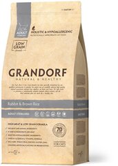 Jänes ja Pruun Riis Steriliseeritud Kassidele Grandorf Cat, 2 kg hind ja info | Kuivtoit kassidele | kaup24.ee