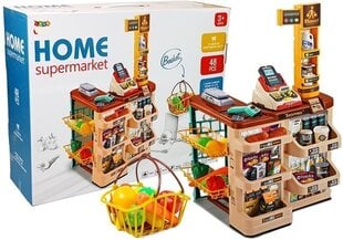 Mängupood kassaaparaadi, korvi ja tarvikutega "Home Supermarket" hind ja info | Tüdrukute mänguasjad | kaup24.ee