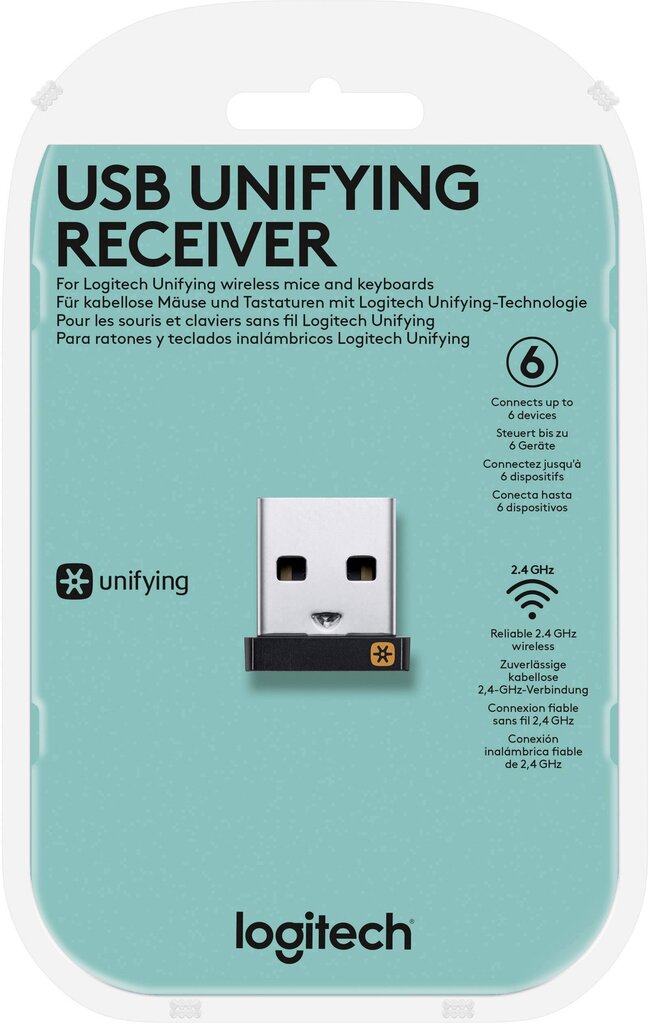 Logitech USB Unifying 910-005931, must/hõbedane hind ja info | Hiired | kaup24.ee