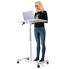 Стол для ноутбука Tatkraft Trend, белый, L70xH74-114xD48.5 см, большая столешница - 70х48 см цена и информация | Компьютерные, письменные столы | kaup24.ee