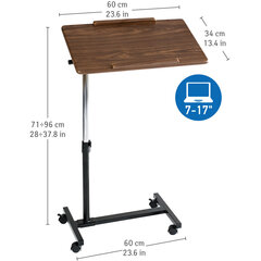 Sülearvutilaud Tatkraft Gain 60x34cm, pruun/must цена и информация | Компьютерные, письменные столы | kaup24.ee