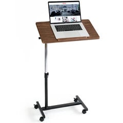 Стол для ноутбука на колесах Tatkraft Gain, L60xH71-96xD34 см, большая столешница 60х34 см цена и информация | Компьютерные, письменные столы | kaup24.ee