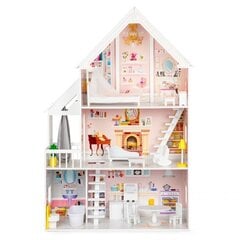 Деревянный кукольный домик XXL Ecotoys цена и информация | Игрушки для девочек | kaup24.ee
