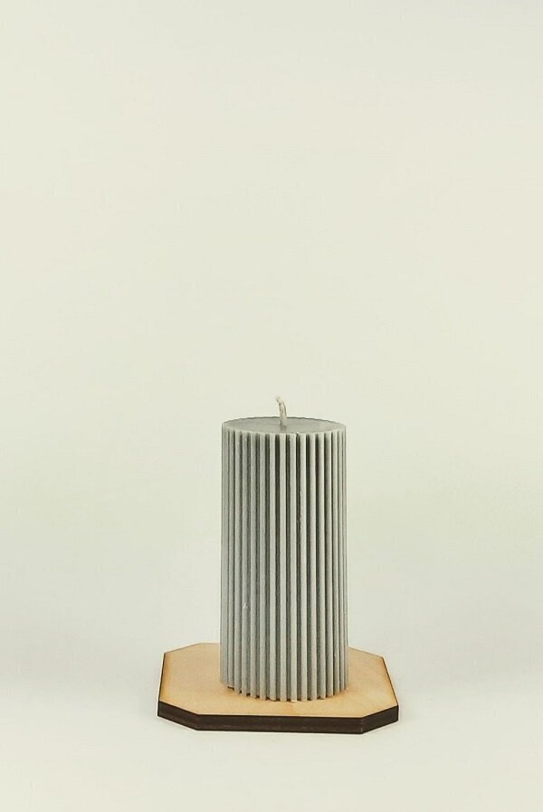 Sojavahast küünal, Silinder, hall, 4,5x9,5 cm, 170 g hind ja info | Küünlad, küünlajalad | kaup24.ee