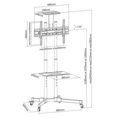 Meediaalus Techly 105643 : 37-70 hind ja info | Teleri seinakinnitused ja hoidjad | kaup24.ee