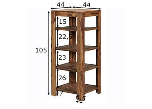 Полка Wohnling Mumbai WL1.573, коричневая цена и информация | Полки | kaup24.ee