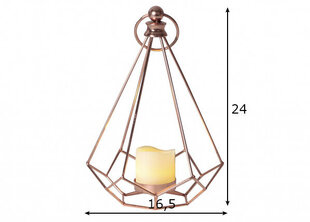 LED küünlaga latern Edge, vask hind ja info | Peokaunistused | kaup24.ee