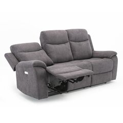 Diivan MILO 3-kohaline 209x96xH103cm, elektriline recliner, hall hind ja info | Diivanid ja diivanvoodid | kaup24.ee