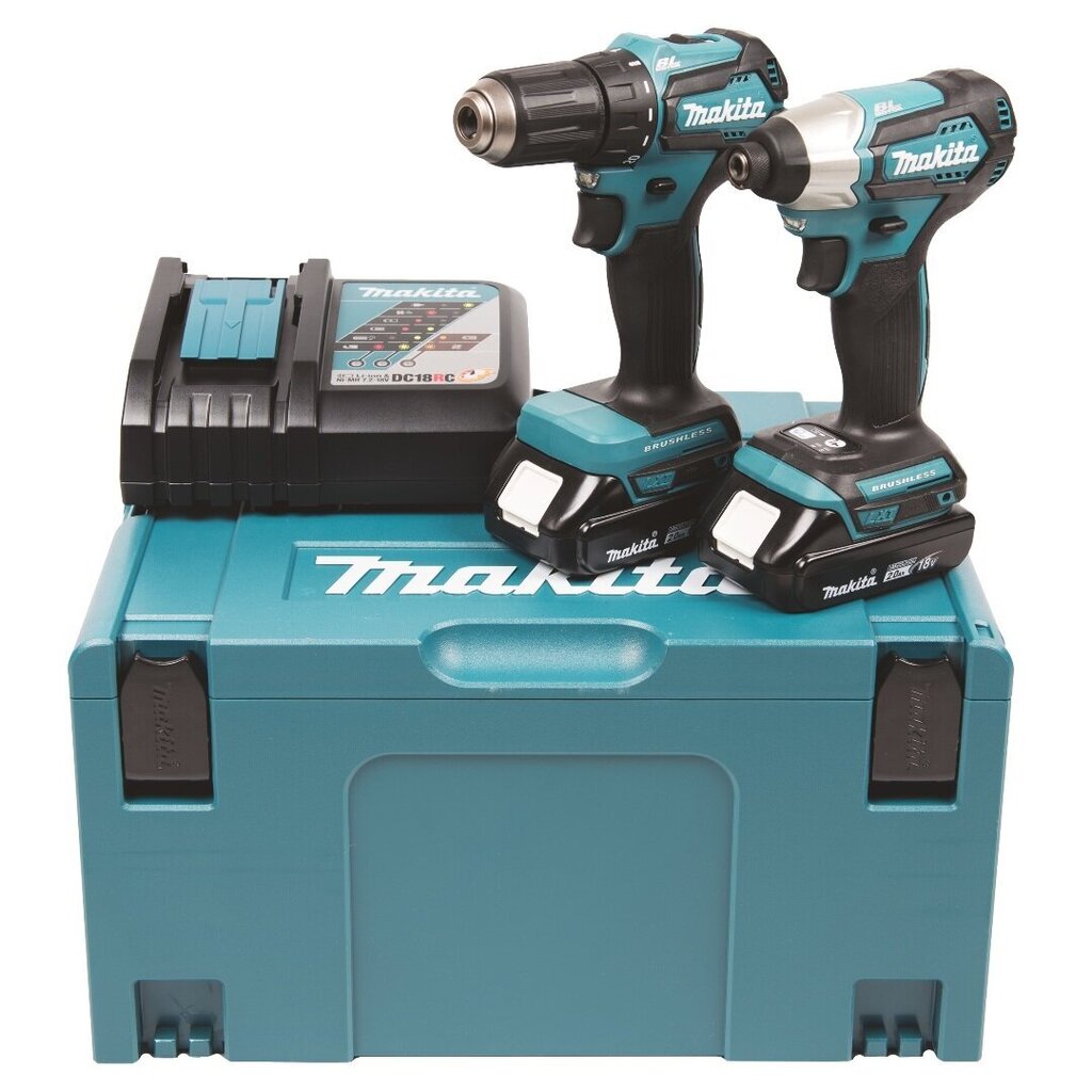 Tööriistakomplekt Makita DLX2220AJ (DDF483+DTD155) 18V 2X2.0 Ah hind ja info | Akutrellid ja akukruvikeerajad | kaup24.ee