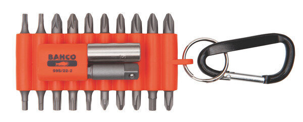 Otsakute kmpl 22 osa kummist hoidikus karabiniga PH+PZ+TORX+HEX цена и информация | Käsitööriistad | kaup24.ee