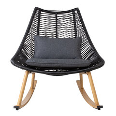 Кресло-качалка HELSINKI, 84x102xH97 см, черное цена и информация | Уличные cтулья | kaup24.ee
