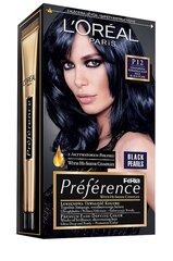 Стойкая краска для волос L'Oreal Paris Preference, P12 Black Pearls цена и информация | Краска для волос | kaup24.ee