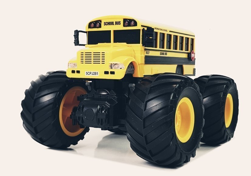 Kaugjuhitav buss suurte ratastega, kollane, 6+ aastat hind ja info | Poiste mänguasjad | kaup24.ee