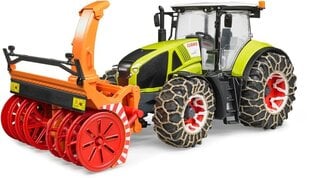 Bruder Claas Axion трактор со снегоочистителем и цепями против скольжения цена и информация | Игрушки для мальчиков | kaup24.ee