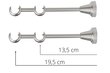 Kahekordne karniis 25 mm + 19 mm SPECJAL, 400 cm, hõbedane цена и информация | Kardinapuud | kaup24.ee