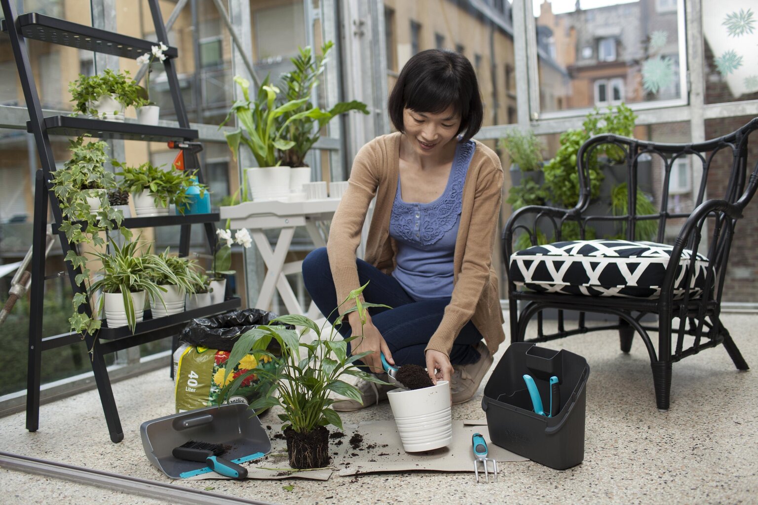 Aiatööriistade komplekt rõdule või terrassile Gardena City Gardening hind ja info | Aiatööriistad | kaup24.ee