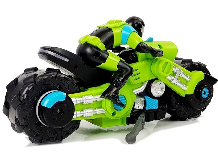 Kaugjuhitav mootorratas 1:10, roheline hind ja info | Poiste mänguasjad | kaup24.ee