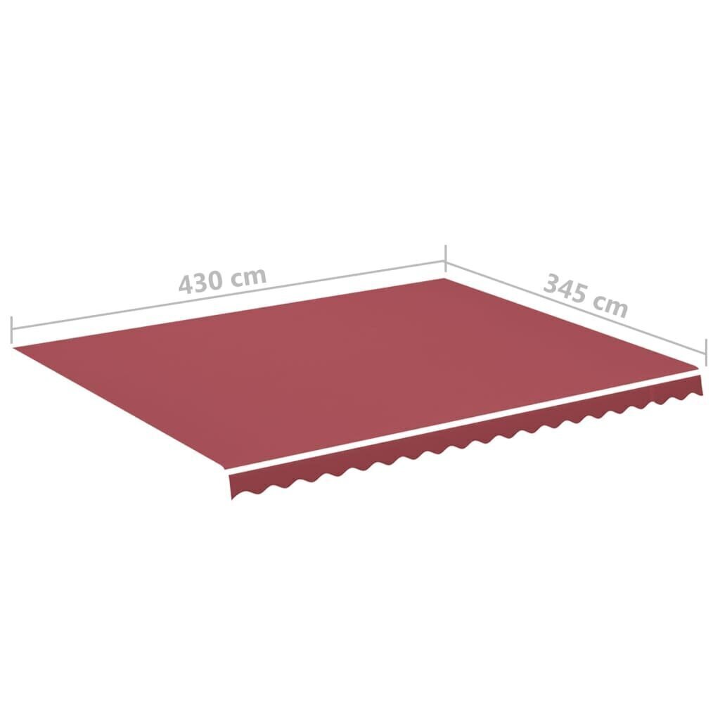 Pakaitinis audinys markizei, 4,5x3,5 m, raudonos spalvos, hind ja info | Päikesevarjud, markiisid ja alused | kaup24.ee