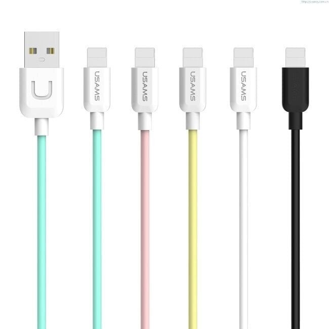 Usams U-TURN Universal Silicone Apple Lightning (MD818ZM/A) USB Data & Charger Cable 1m White цена и информация | Mobiiltelefonide kaablid | kaup24.ee