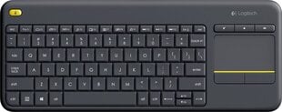 Беспроводная сенсорная клавиатура LOGITECH K400 Plus Black (PAN) цена и информация | Клавиатура с игровой мышью 3GO COMBODRILEW2 USB ES | kaup24.ee