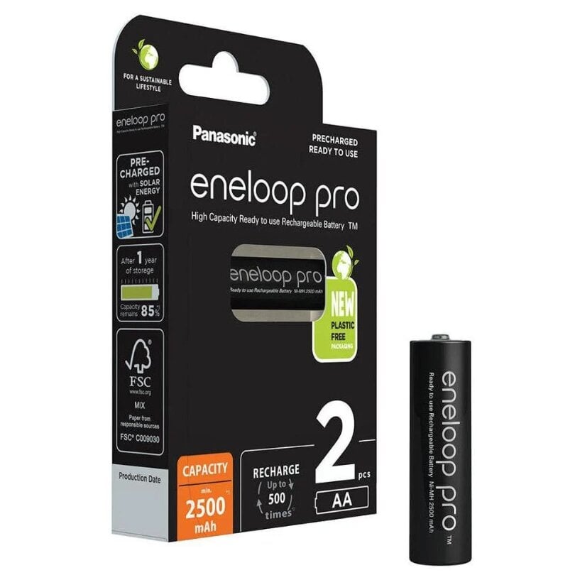 Panasonic eneloop aku pro AA 2500 2BP цена и информация | Patareid | kaup24.ee