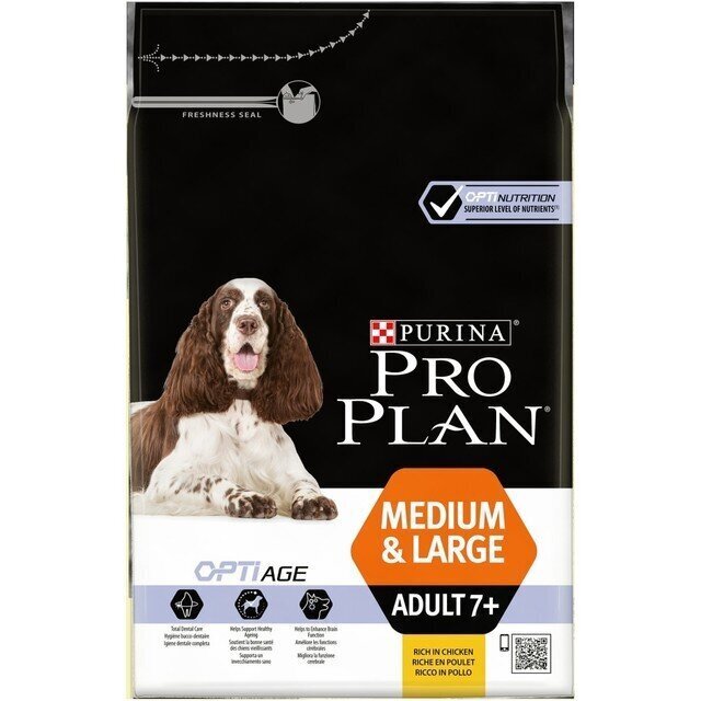 PRO PLAN KOERA TÄISSÖÖT KESKM/SUUR TÕUG 7+ KANA 3KG цена и информация | Kuivtoit koertele | kaup24.ee