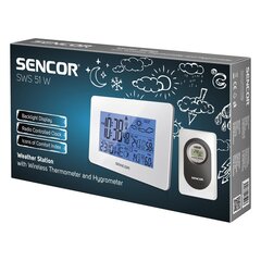 Метеостанция с беспроводным термометром Sencor SWS51W цена и информация | Метеорологические станции, термометры | kaup24.ee