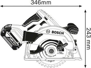 Аккумуляторная циркулярная пила Bosch Professional GKS 18 V-57G Solo LB  цена и информация | Пилы, циркулярные станки | kaup24.ee