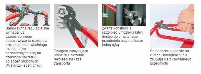 veepumbatangid COBRA Smart grip 250mm D32mm isereguleeruvad, Knipex цена и информация | Käsitööriistad | kaup24.ee