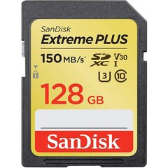 Карта памяти SanDisk SDXC 128 Гб Extreme Plus V30 U3 цена и информация | Карты памяти | kaup24.ee