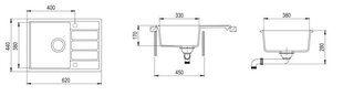 Valamu Teka Comfor 45 S-TG must graniit цена и информация | Раковины на кухню | kaup24.ee
