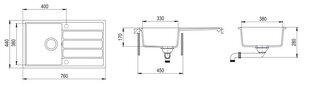 Valamu Teka Comfor 45 B-TQ, must graniit цена и информация | Раковины на кухню | kaup24.ee