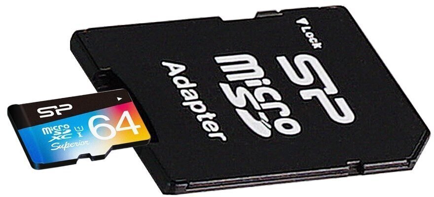 Mälukaart Silicon Power microSDXC 64GB Superior UHS-I U1 + adapter цена и информация | Mobiiltelefonide mälukaardid | kaup24.ee