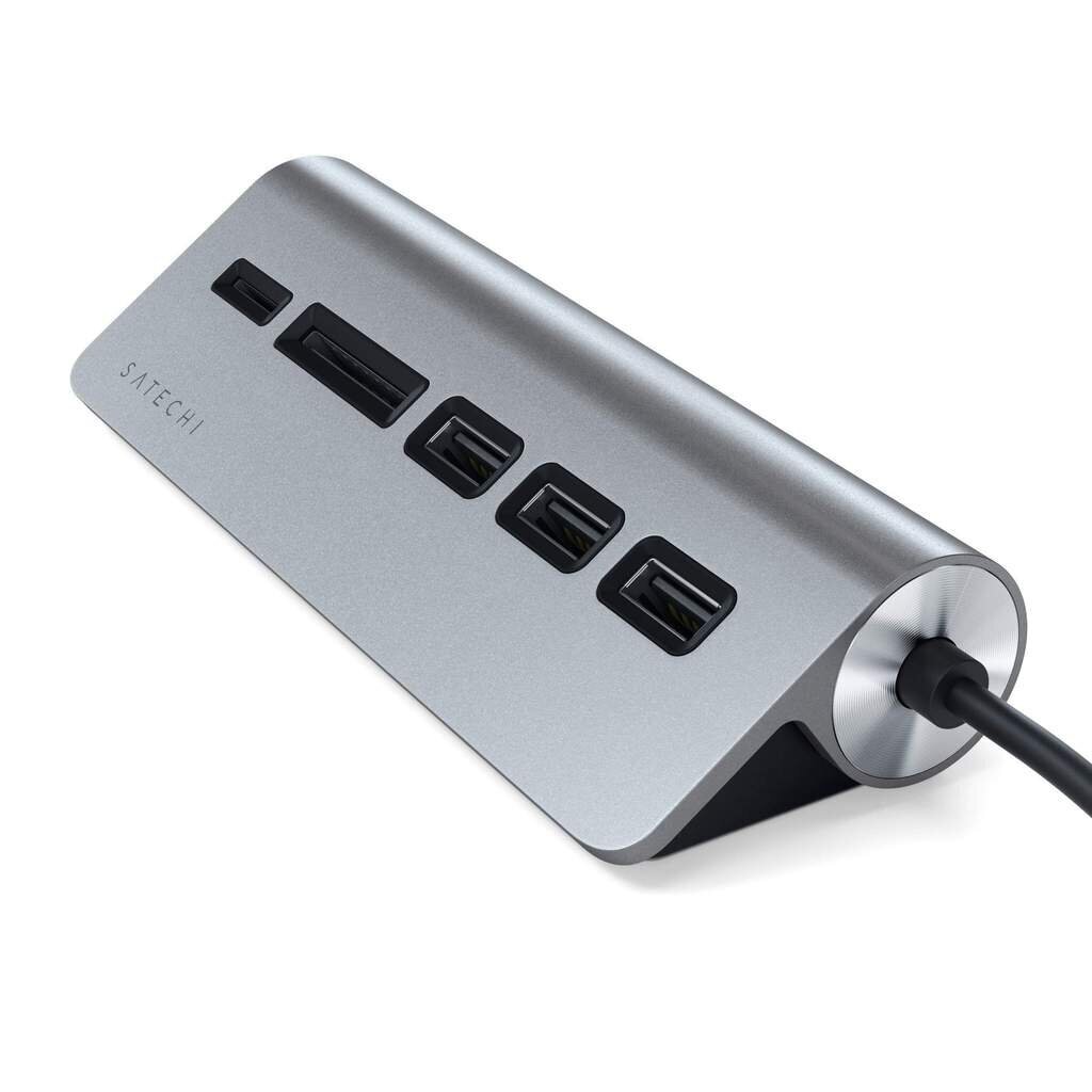 USB-C jagaja + mälukaardilugeja Satechi цена и информация | USB jagajad, adapterid | kaup24.ee